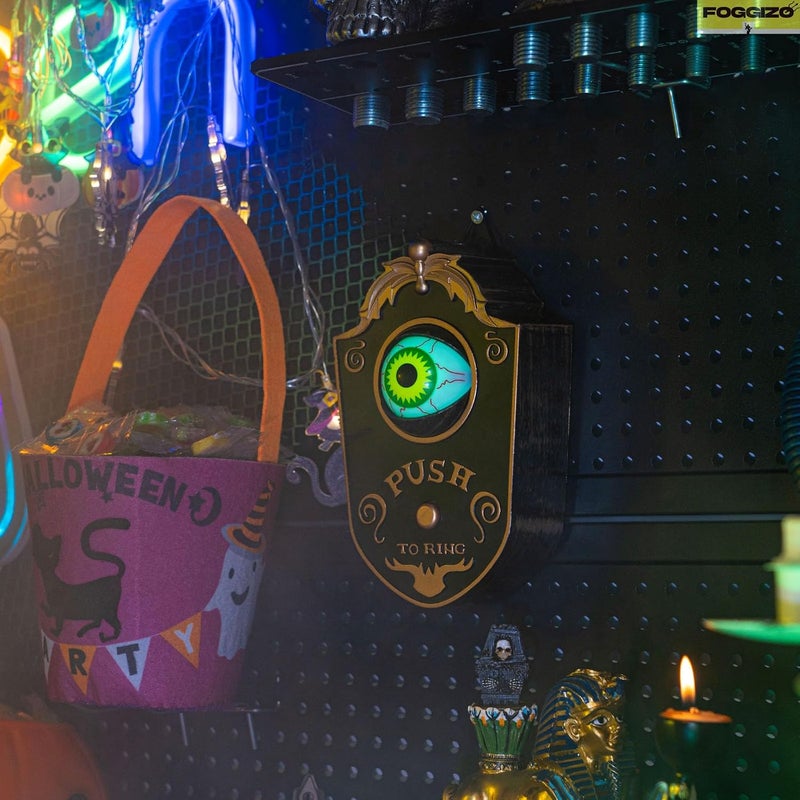 Foggizo Halloween Doorbell Eye, Trick or Treat Doorbell with Sound and Green Light, Halloween Decor Eyeball Doorbell, Suitable for Halloween Party or Haunted House - Image 3